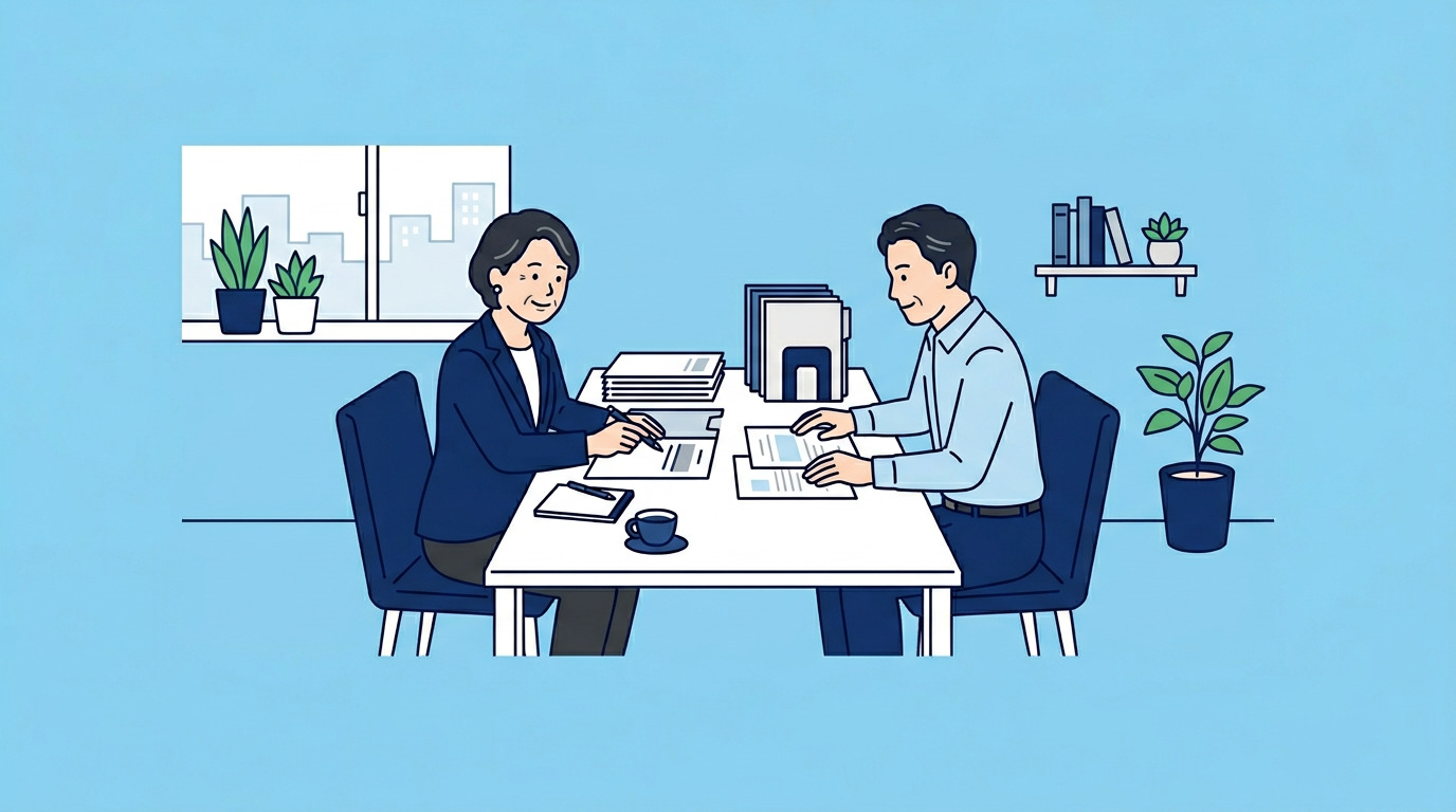 行政書士との相談シーン